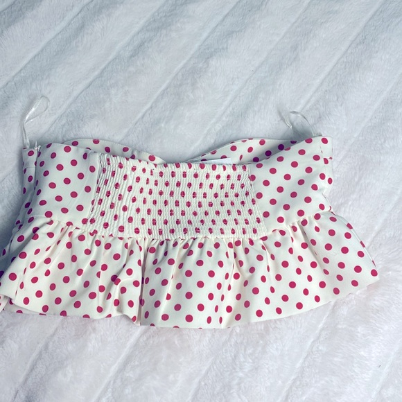 Brand new Zara sweetheart polka dot ruffle tube top - Picture 2 of 6